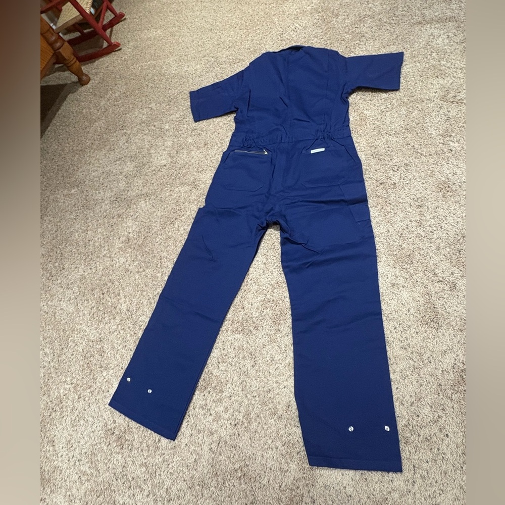 Walls NWT Coveralls Mechanic Jumpsuit Navy Blue Short Sleeve Sz 44 L Flight Suit - Picture 3 of 9